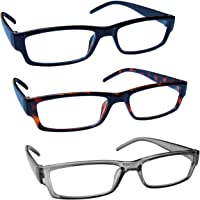 The Reading Glasses Company Gafas De Lectura Negro Marrón Gris Ligero Cómodo Lectores Valor Pack 3 Hombres Mujeres Rrr32…